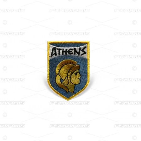 Κεντητό σηματάκι Κεφαλή Αθηνάς ασπίδα 7.5cm*5cm