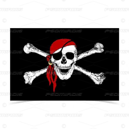 Pirate flag with red bandana