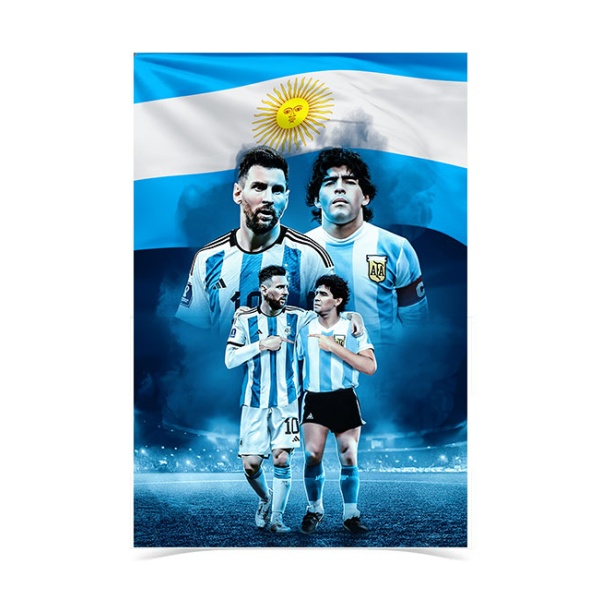 Messi and Maradona flag