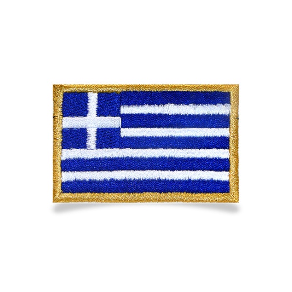 Κεντητό σηματάκι Ελλάς 8cm*5cm με χρυσό περίγραμμα